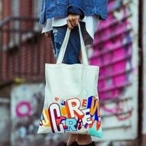 NWT - Canvas Graffiti Tote J Crew x Greg Lamarche